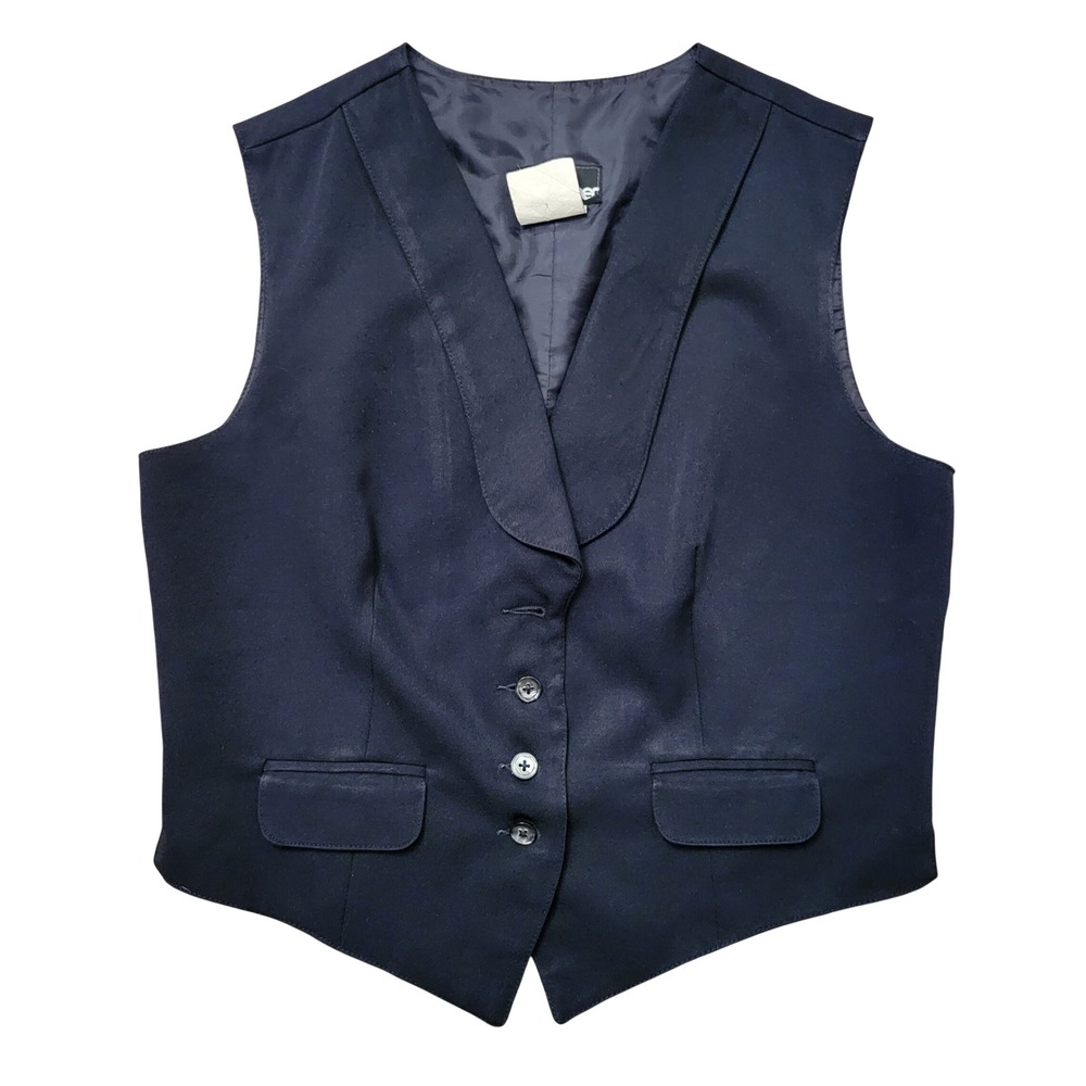 Panther 13/14 Black Vest Dark Academia School Girl Goth Layering Teacher‎ Nerd